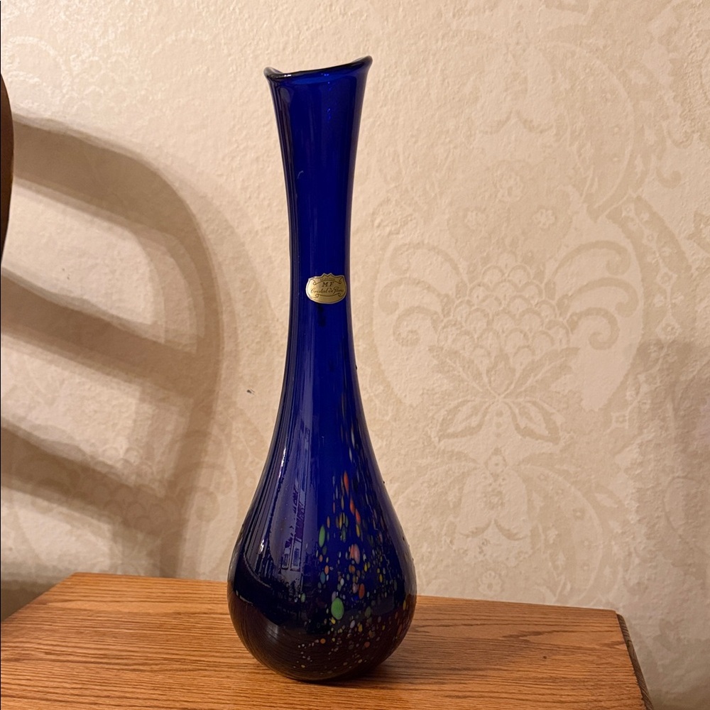 Artisan Blue Glass Vase